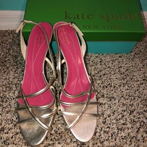 Kate Spade NY Metallic Gold Strappy Heels Sandals